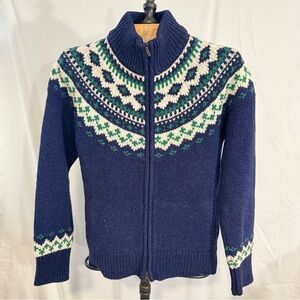 L.L.Bean Women’s VINTAGE Fair Isle full-zip cardigan sweater
